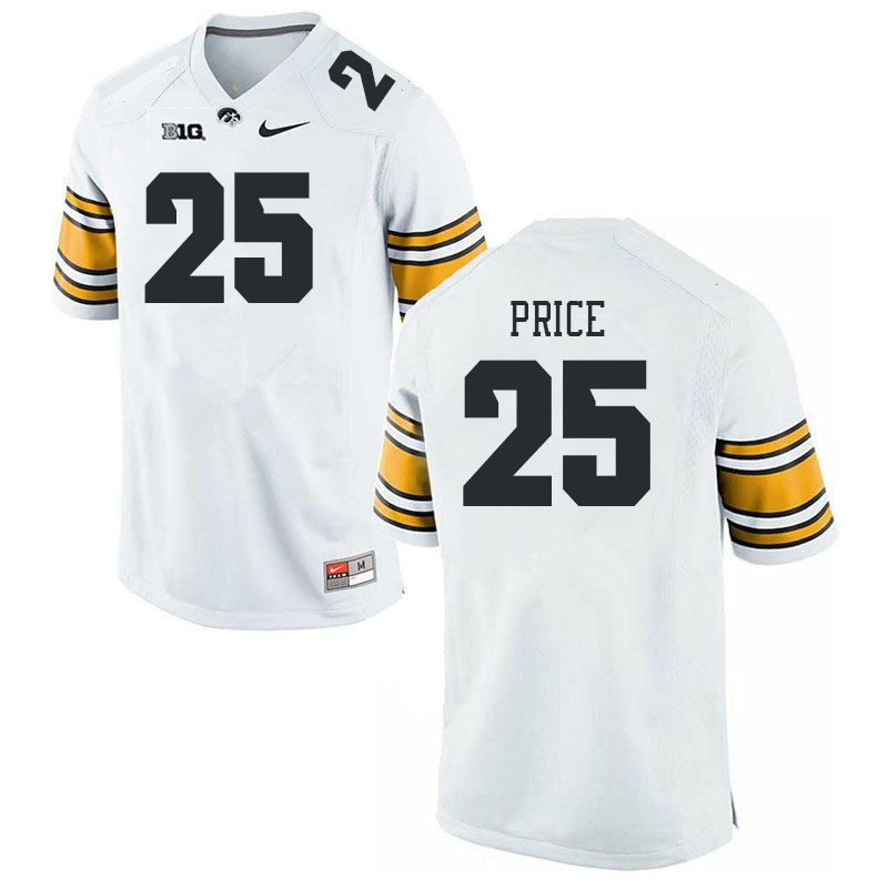 Men #25 Ayden Price Iowa Hawkeyes College Football Jerseys Stitched Sale-White